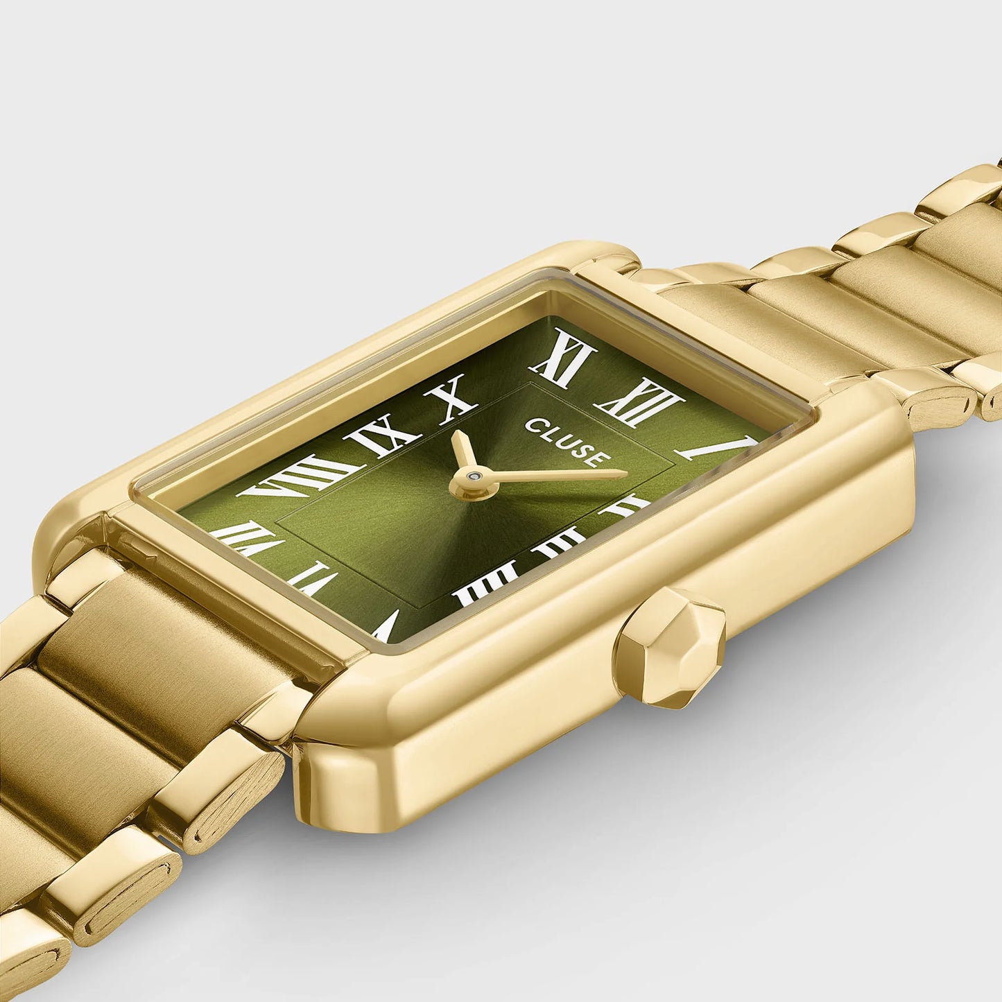 Belisenna Watch Steel, Olive, Gold Colour