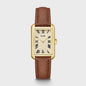 Belisenna Watch Leather, Nutshell, Sand Textured, Gold Colour