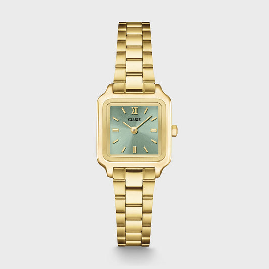Gracieuse Mini Watch Steel, Sage Green, Gold Colour