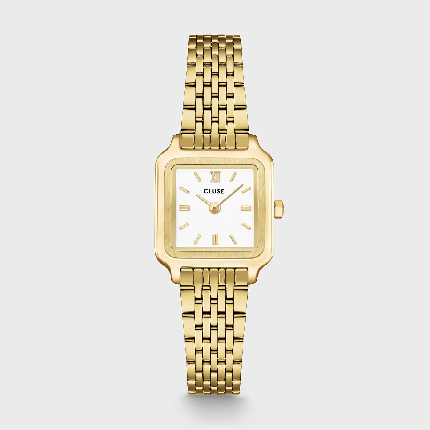 Gracieuse Mini Watch Steel, White, Gold Colour