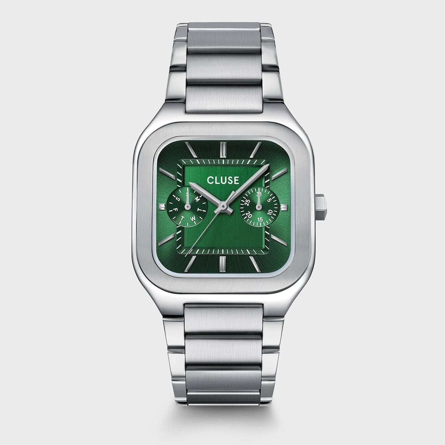 Quadrus Multifunction Watch Steel, Green, Silver Colour