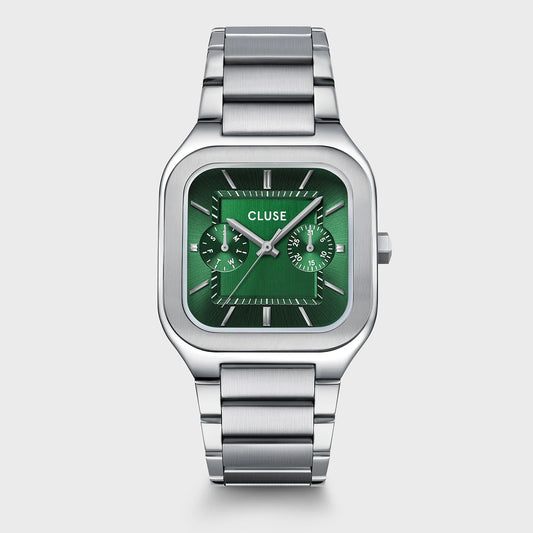 Quadrus Multifunction Watch Steel, Green, Silver Colour