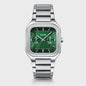 Quadrus Multifunction Watch Steel, Green, Silver Colour
