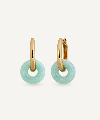 Pendientes de aros Marina con amazonita verde