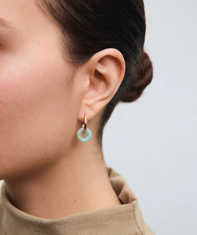 Pendientes de aros Marina con amazonita verde
