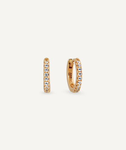 Pendientes de aro Ángels 2 mm con circonitas