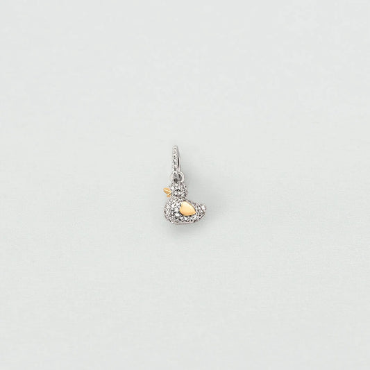Colgante PATITO PAVÉ Cristal / Plateado