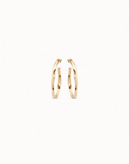 Pendientes de aro abierto bañados en oro de 18k