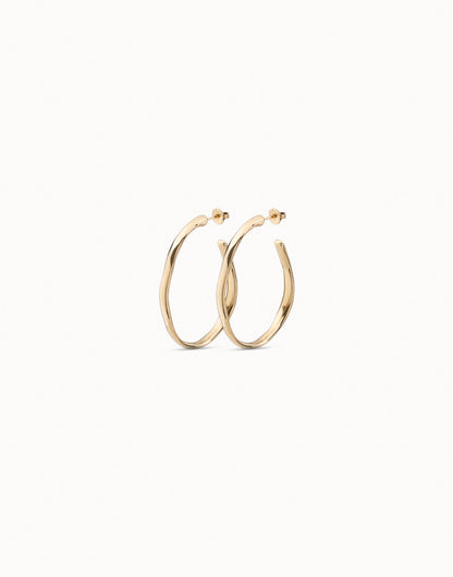 Pendientes de aro abierto bañados en oro de 18k