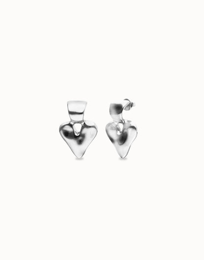 Pendientes pequeños de corazón bañado en plata de ley