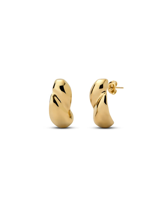 Pendientes Anima Pendientes bañados en oro doble gota pequeña