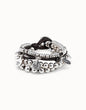 Unode50 Pulsera de cuero y baño en plata de ley