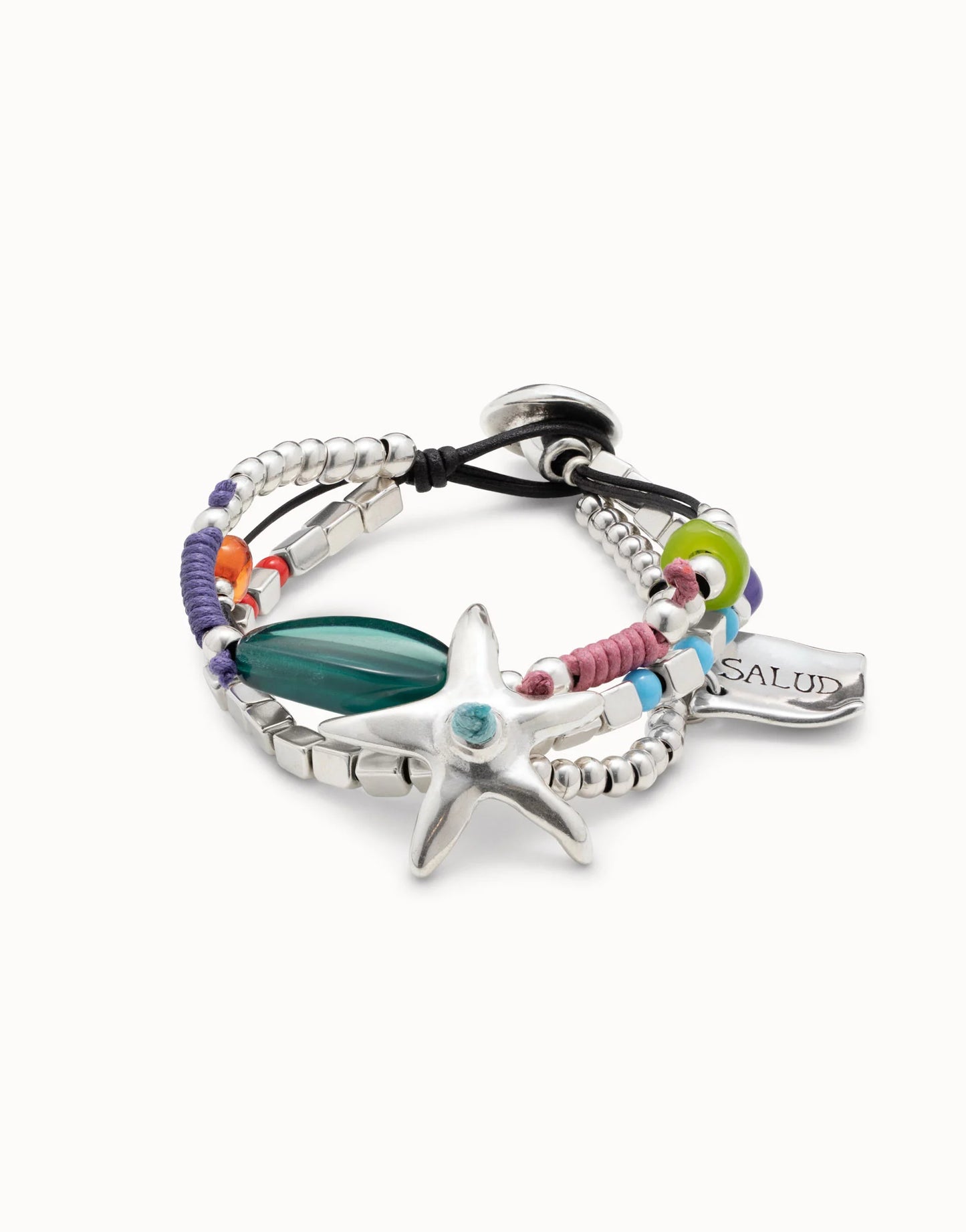 Unode50 Pulsera bañada en plata y piedras de resina