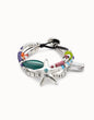 Unode50 Pulsera bañada en plata y piedras de resina