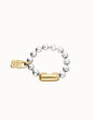 Pulsera de bolas bañada en plata con cierre y candado bañado en oro 18k