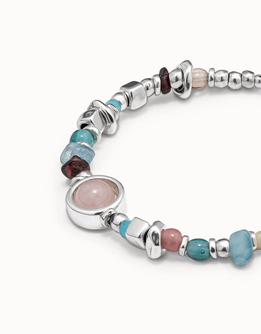 Unode50 Pulsera bañada en plata de ley con piedras y cristales