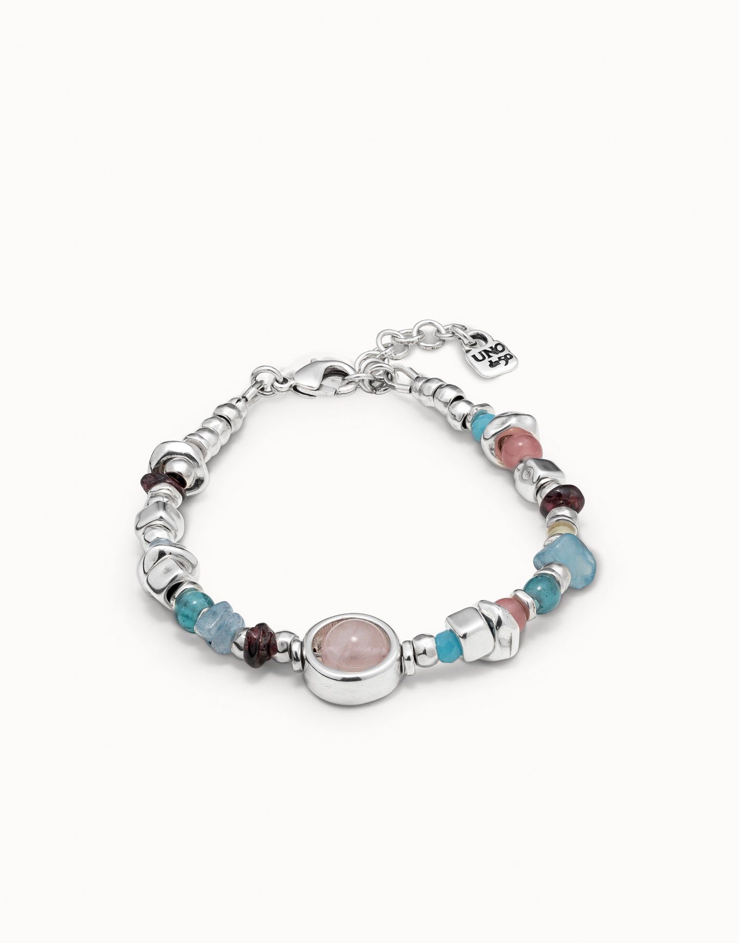 Unode50 Pulsera bañada en plata de ley con piedras y cristales