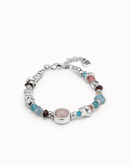 Unode50 Pulsera bañada en plata de ley con piedras y cristales