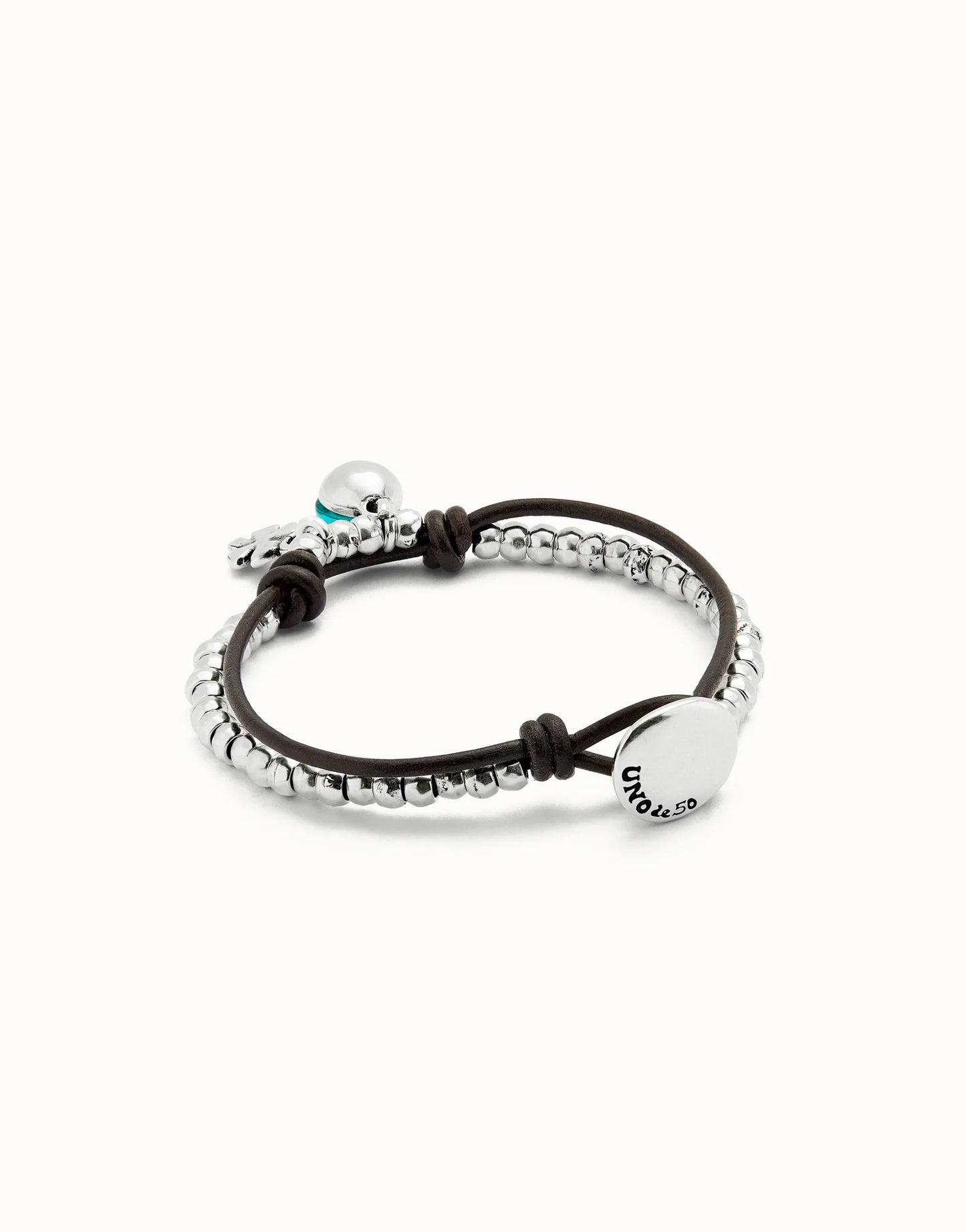 Unode50 Pulsera de bolas con cristal de murano verde