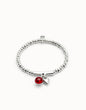 Unode50 Pulsera de bolas y cristal de Murano rojo