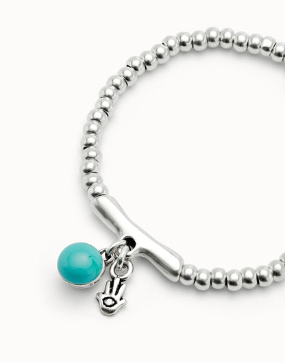 Unode50 Pulsera con cristal de murano y mano de fátima