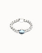 Unode50 Pulsera de bolas bañada en plata con cristal ovalado azul
