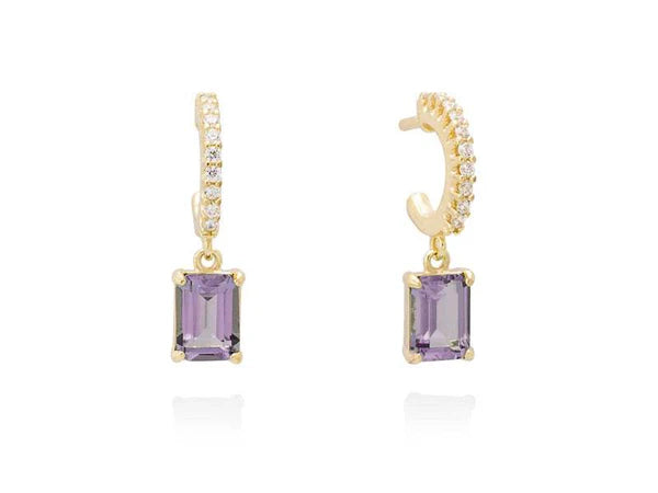 Pendientes NIZA lavanda en plata dorada