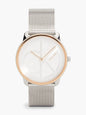 Reloj con pulsera de malla y logo monograma