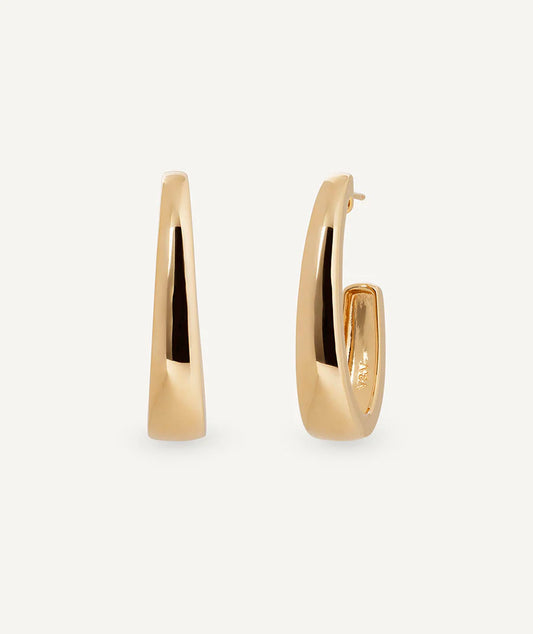 Pendientes semiluna ovales Arc lisos