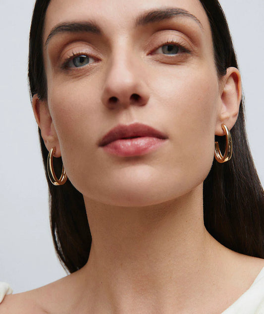 Pendientes semiluna ovales Arc lisos
