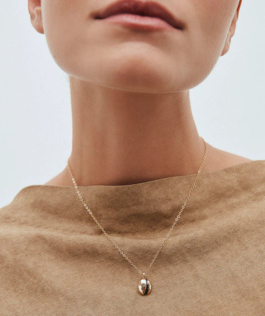 Colgante oval irregular Horizonte con Esmaltes marrón