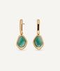 Pendientes oval Flora con turmalina verde