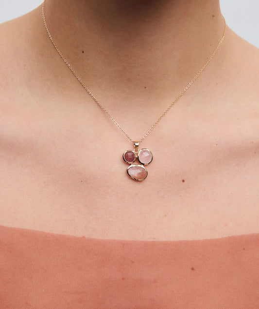 Colgante Peach con piedras naturales