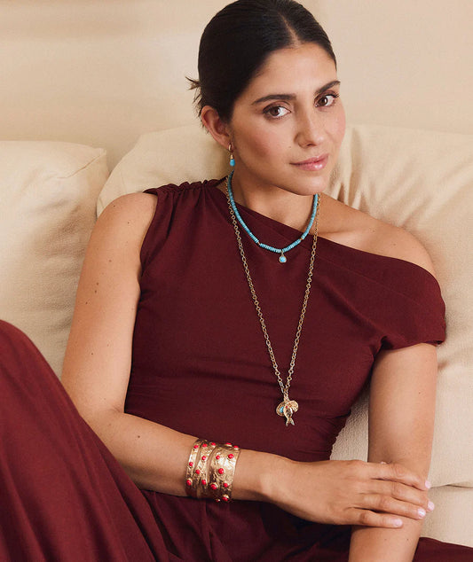 Collar eslabones Abisal con piedras semipreciosas