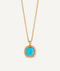 Collar cadena fina Turquesa con cuarzo larimar azul
