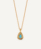 Collar cadena fina Turquesa con cuarzo larimar azul