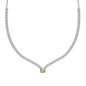 Collar gargantilla circonitas con crystal Chrysolite plata