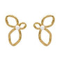 Pendientes hoja Ohayo con perla dorado