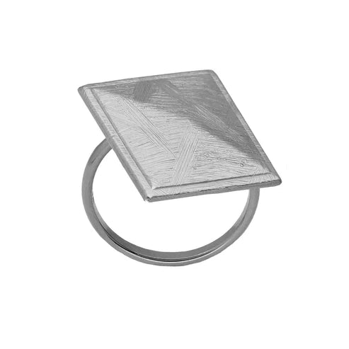 Anillo ajustable cuadrado Good Morning en Plata