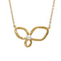 Collar corto hoja Ohayo con perla en Dorado