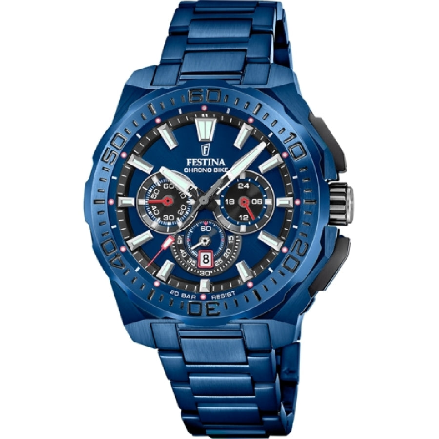 FESTINA CHRONO BIKE EDICIÓN ESPECIAL  AZUL CORREA DE ACERO