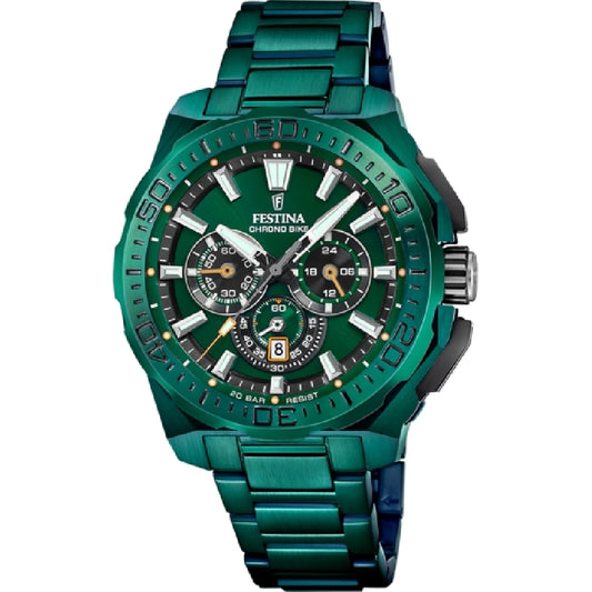 FESTINA CHRONO BIKE EDICIÓN ESPECIAL VERDE CORREA DE ACERO