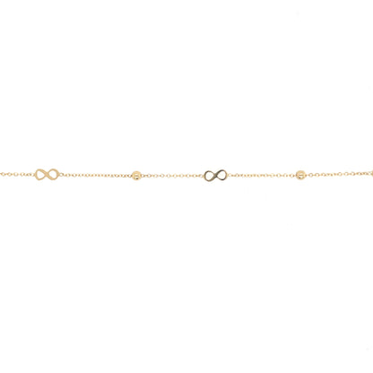 Pulsera oro combinada infinito y bolitas