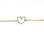 Pulsera oro corazón colores