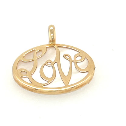 Colgante oro y nácar Love