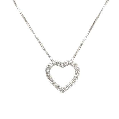 Colgante oro blanco con corazón brillantes