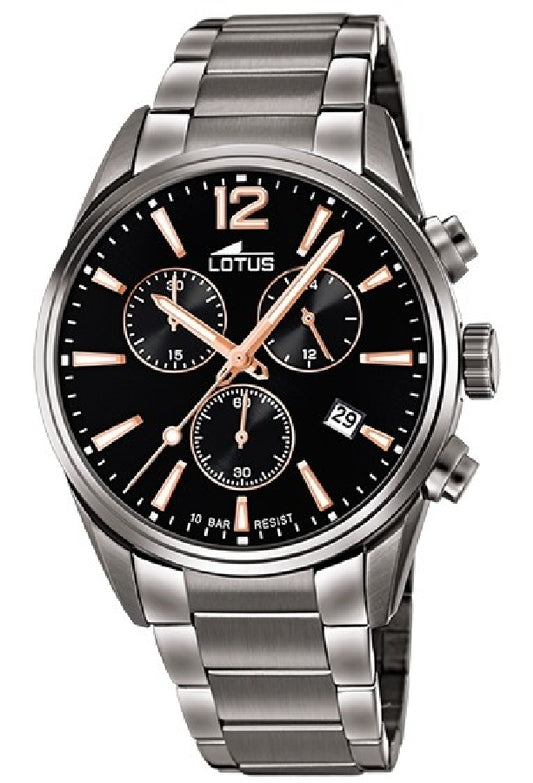 RELOJ DE HOMBRE LOTUS CHRONO CON ESFERA NEGRA