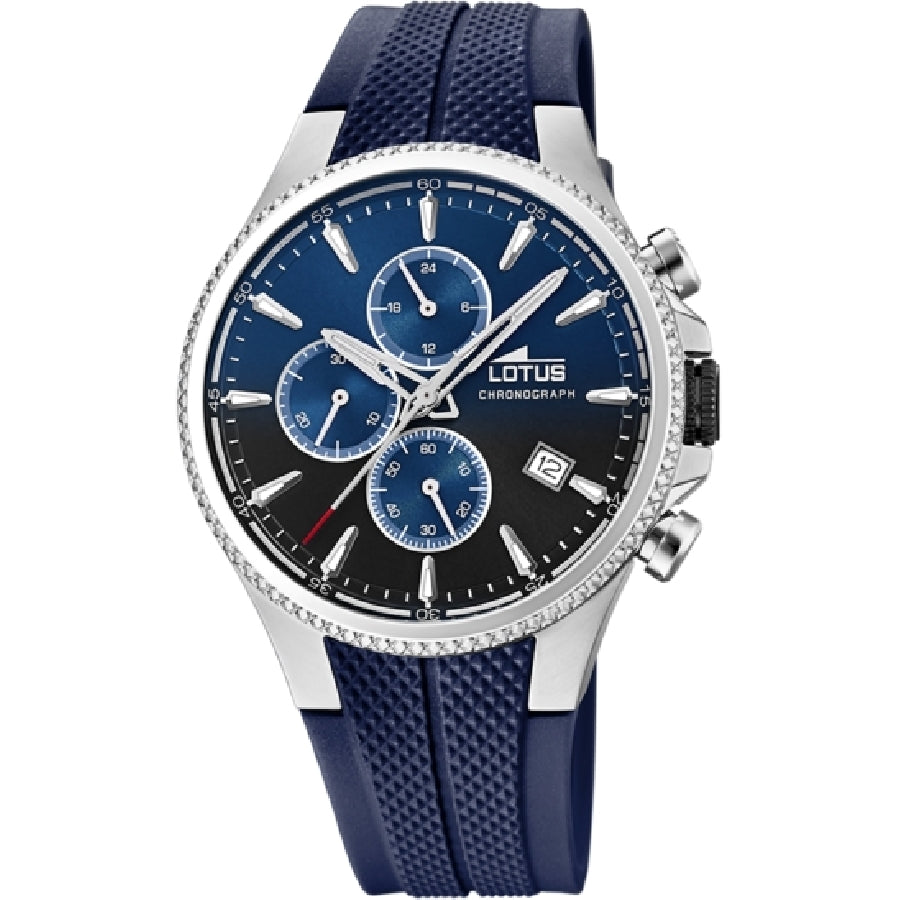 RELOJ LOTUS AZUL CORREA DE CAUCHO, HOMBRE