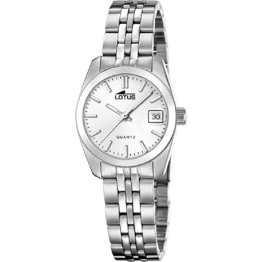 RELOJ DE MUJER LOTUS OLD MONEY  CON ESFERA PLATA Y CORREA DE ACERO