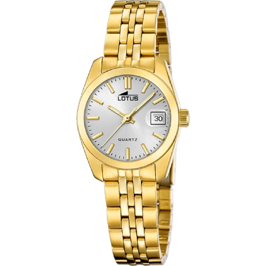 RELOJ DE MUJER LOTUS OLD MONEY  CON ESFERA PLATA Y CORREA DE ACERO